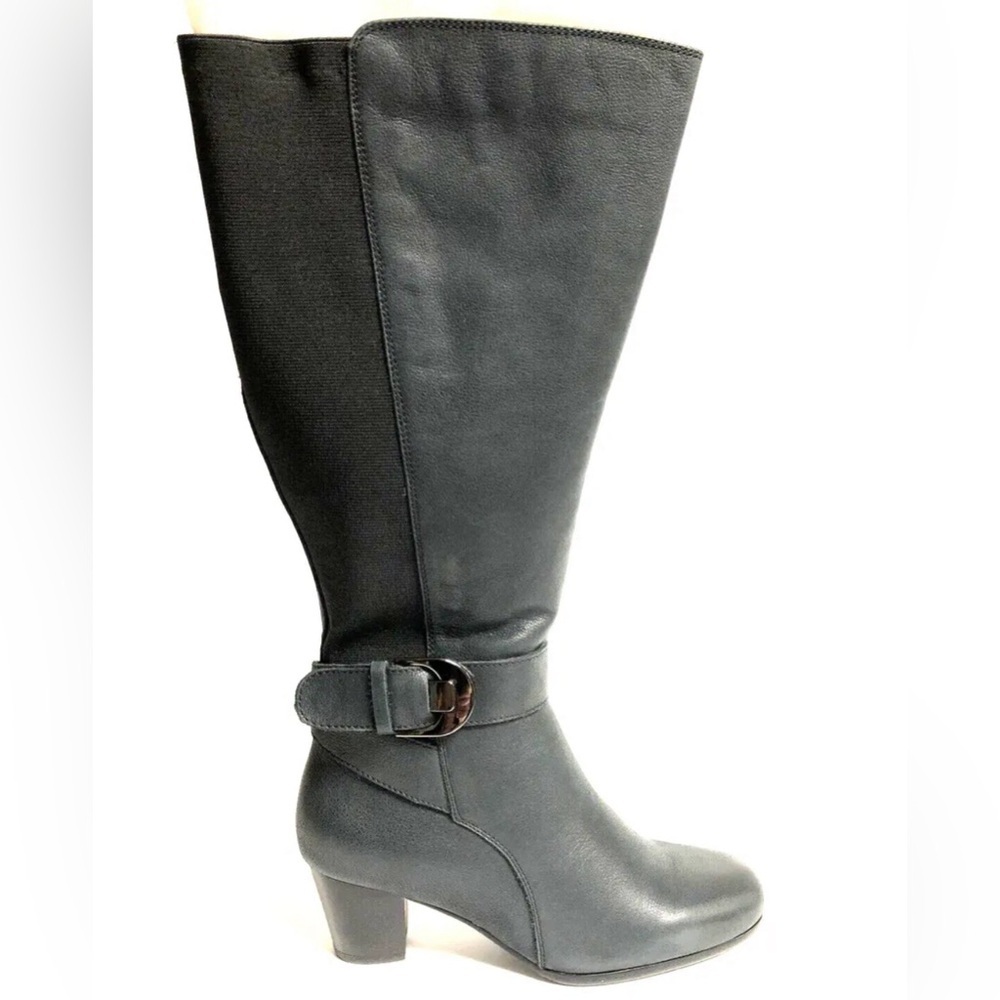 David Tate Women's Bonita, Black Zip Boots, Size 7M
